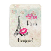 Love Paris with Eiffel Tower on  Pattern Magneet (Verticaal)