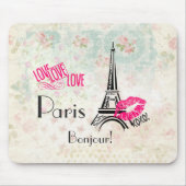 Love Paris with Eiffel Tower on  Pattern Muismat (Voorkant)