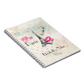 Love Paris with Eiffel Tower on  Pattern Notitieboek (Rechterzijde)