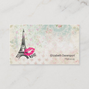 Love Paris with Eiffel Tower on  Pattern Visitekaartje