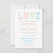 LOVE pastel - Faire-part de mariage 3x5 (Devant)
