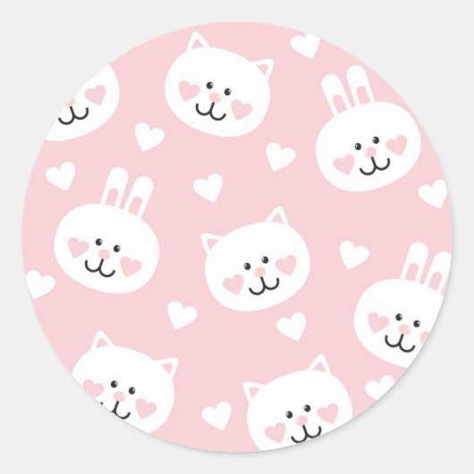 Love Pattern 2 Ronde Sticker (Voorkant)