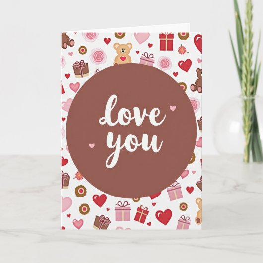 Love Pattern Heartfelt Card Kaart (Voorkant)