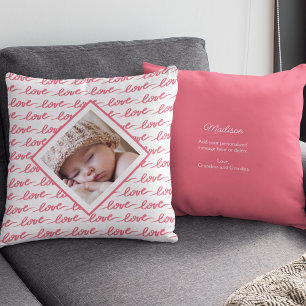 Love Pattern met Photo Pink Valentijnsdag Kussen