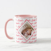 Love Pattern Two Photo Pink Valentijnsdag Mok (Links)