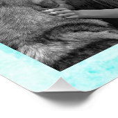 LOVE, Pauw Print Personalized Dog Blauwgroen Poste Perfect Poster (Hoek)