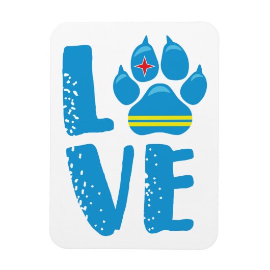 LOVE PAW (Blauwe letters) - Magneet (Verticaal)