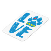 LOVE PAW (Blauwe letters) - Magneet (Linkerzijde)