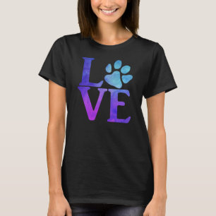 Love Paw Classic Blauw en Paarse T-shirt