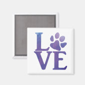 Love Paw Classic Paarse Magneet (Voorkant / Achterkant)