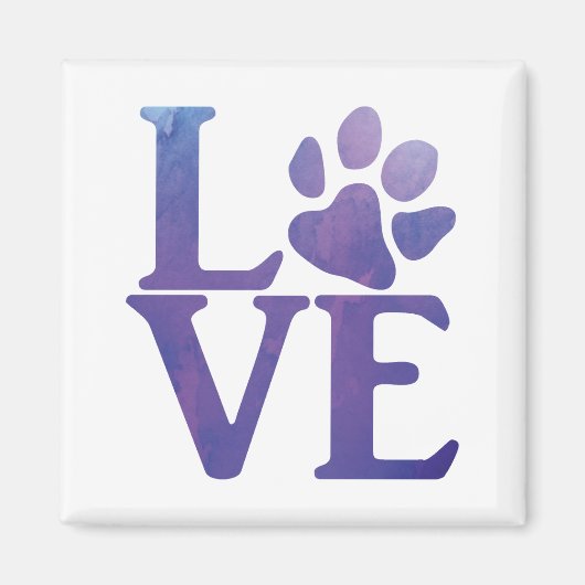 Love Paw Classic Paarse Magneet (Voorkant)