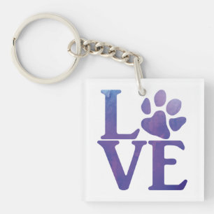 Love Paw Classic Paarse Sleutelhanger