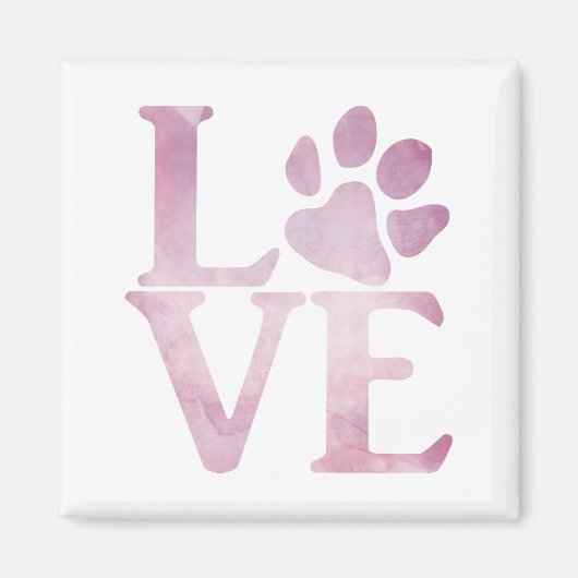 Love Paw Classic Roze Magneet (Voorkant)