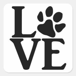 Love Paw Classic Vierkante Sticker
