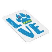 LOVE PAW (lettres bleues) - Magnet (Côté Droit)