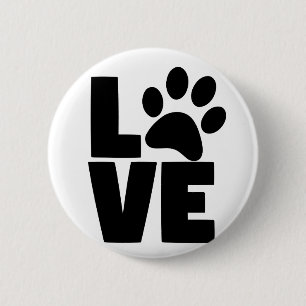 Love Paw (Pick background color) Aangepast Ronde Button 5,7 Cm