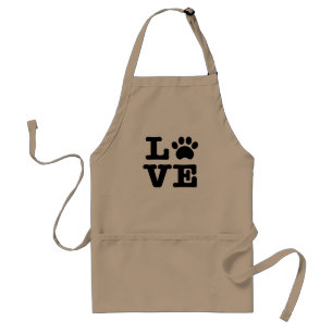 Love Paw Print Apron Standaard Schort