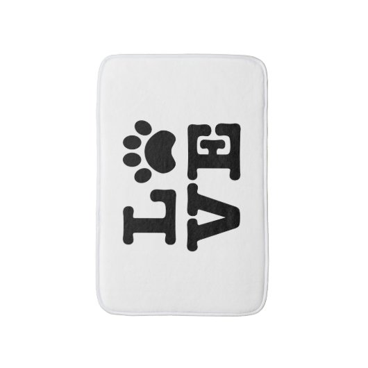 Love Paw Print Bath Mat (Voorkant Verticaal)