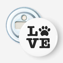 Love Paw Print Bottle Open Fridge Magnet