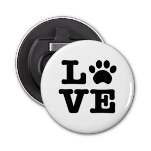 Love Paw Print Bottle Open Fridge Magnet Button Flesopener