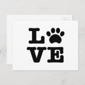 Love Paw Print Briefkaart (Voorkant / Achterkant)