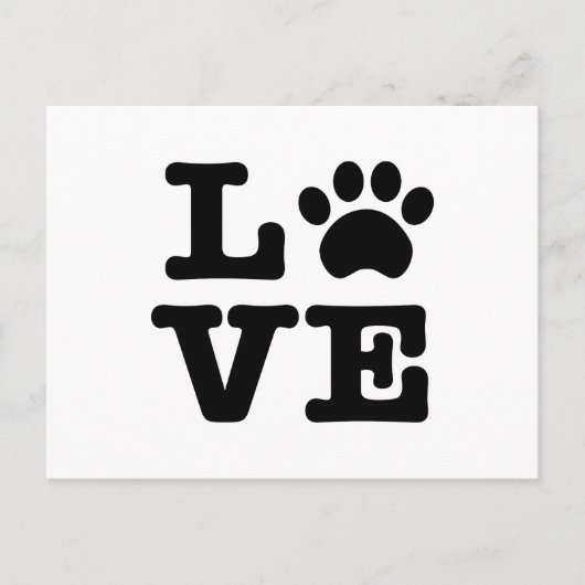 Love Paw Print Briefkaart (Voorkant)