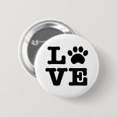 Love Paw Print Button (Voorkant /achterkant)