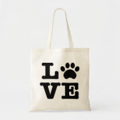 Love Paw Print Canvas tas (Voorkant)