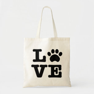 Love Paw Print Canvas tas