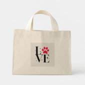 Love Paw Print – Cute Pet Lover Tote Bag (Dos)
