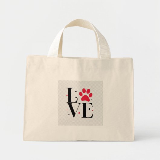 Love Paw Print – Cute Pet Lover Tote Bag (Devant)
