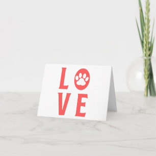 Love Paw Print (kat, hond, huisdier) GEPERSONALISE Kaart