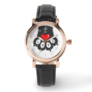 Love Paw Print - Kies achtergrondkleur Horloge
