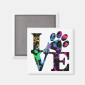Love Paw Print Magnet Magneet (Voorkant / Achterkant)