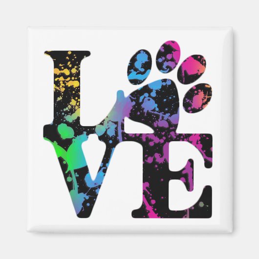 Love Paw Print Magnet Magneet (Voorkant)