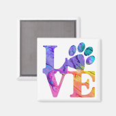 Love Paw Print Magnet Magneet (Voorkant / Achterkant)