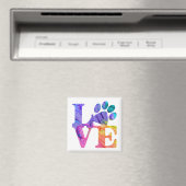 Love Paw Print Magnet Magneet (Insitu (Vaatwasser))