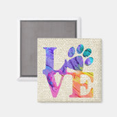 Love Paw Print Magnet Magneet (Voorkant / Achterkant)