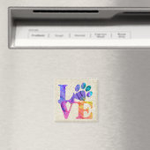 Love Paw Print Magnet Magneet (Insitu (Vaatwasser))