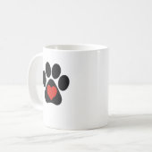 Love Paw Print met rood hart Mok (Voorkant links)