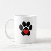 Love Paw Print met rood hart Mok (Links)