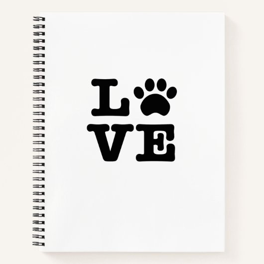Love Paw Print Notitieboek (Voorkant)