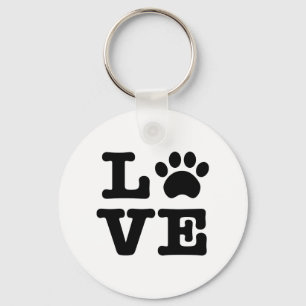 Love Paw Print Sleutelhanger Button