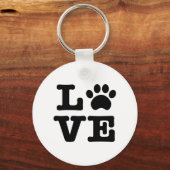 Love Paw Print Sleutelhanger Button (Voorkant)