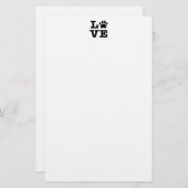Love Paw Print Stationery Briefpapier (Voorkant / Achterkant)