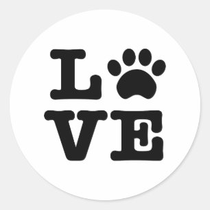 Love Paw Print Sticker