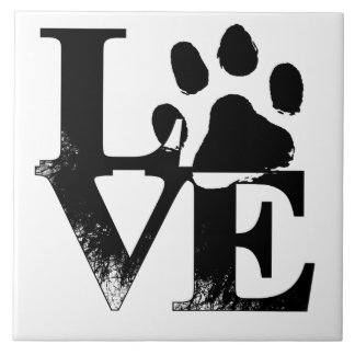Love Paw Print Tile Tegeltje