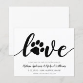 Love Paw Print Wedding Save the Date Invitation (Voorkant / Achterkant)