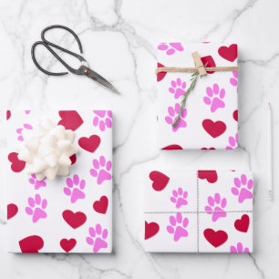 Love Paw Prints Verpakpapier Inpakpapier Vel