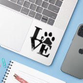 Love Paw Sticker (Laptop met iPhone)